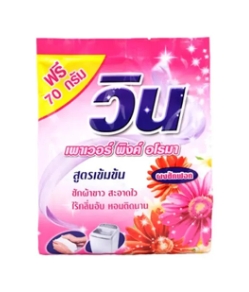 ผงซักฟอก วินเพาเวอร์ พิงค์ อโรมา (สีชมพู) 370 กรัม (1*24) (ขายยกลัง 420 บาท)