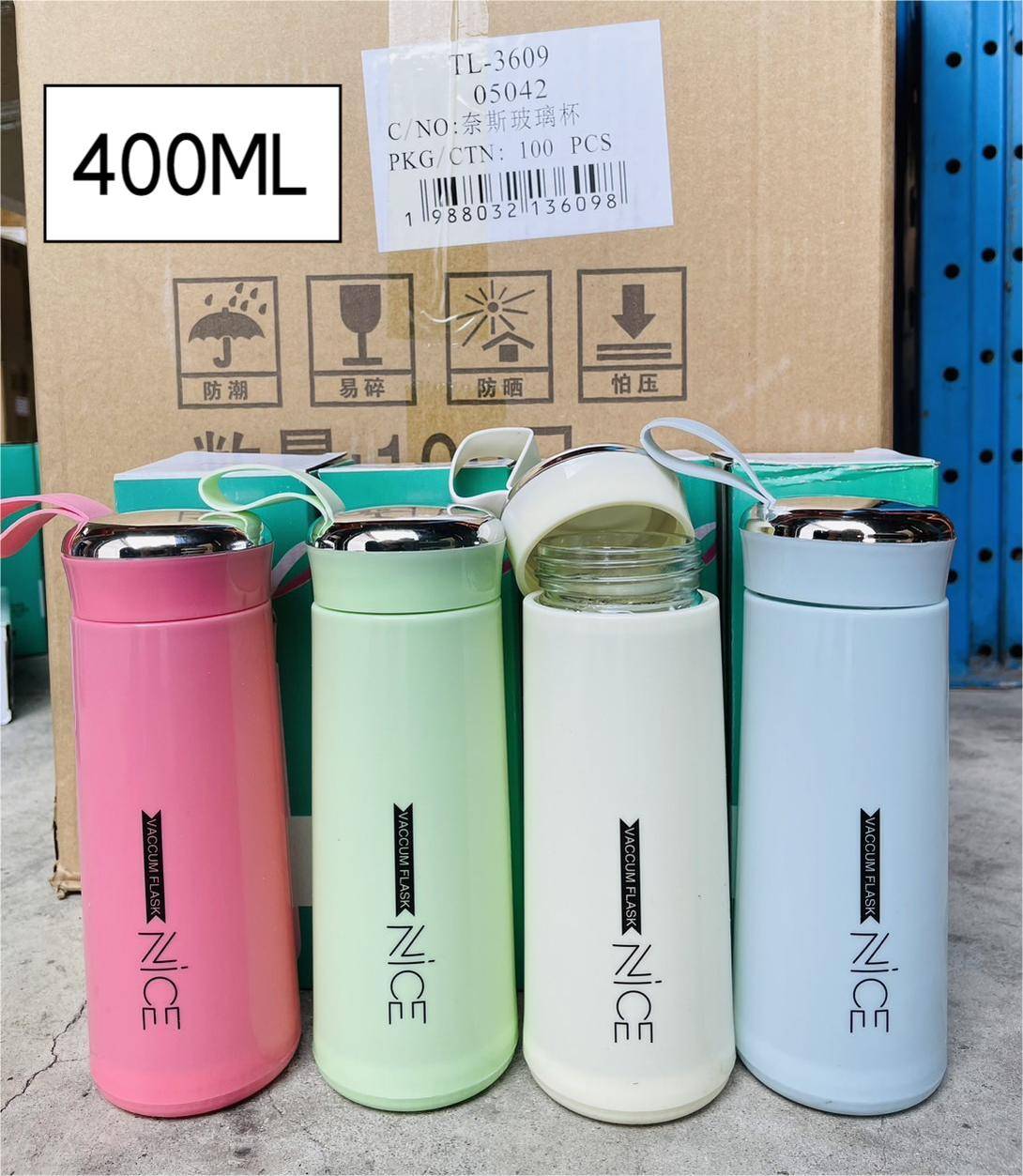 กระบอกแก้วน้ำ Nice สีหวานหูหิ้ว 350ml.  1*100 XTH-8245 VG-BG2007