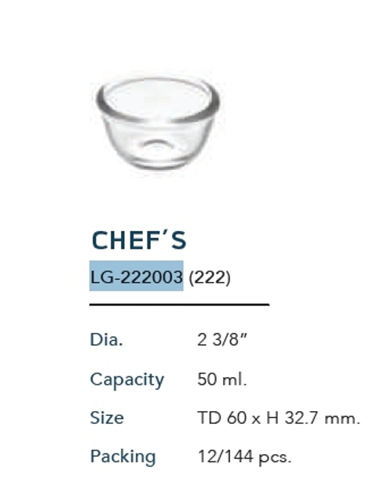 ชาม 2นิ้ว ขนม CHEF ใส (50ml.) สินค้า10บาท