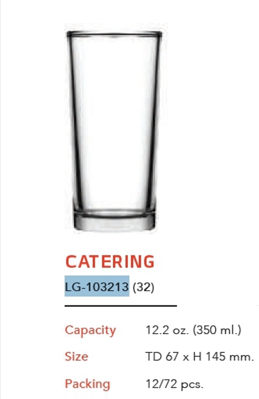 แก้ว CATERING ใส 12.2 Oz. (350ml.) 1*72 103213(32)