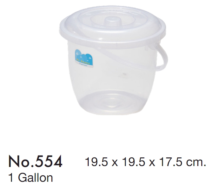 ถังใสใส่ของ ฝาสีใส 19.5x19.5x17.5 cm 1*288