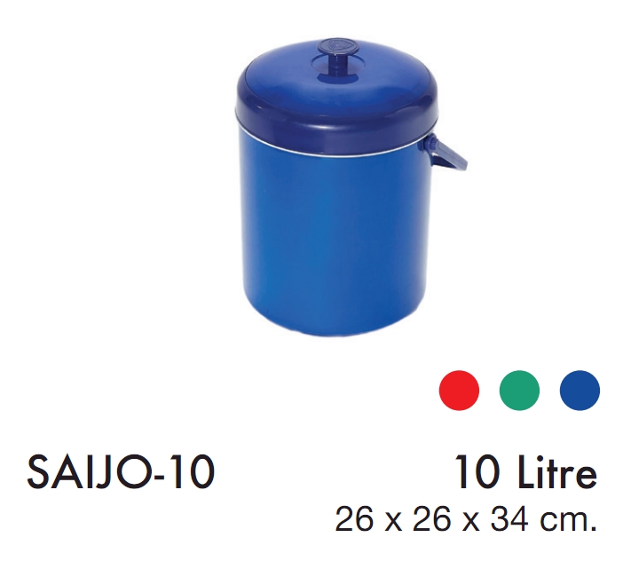 กระติกกลม Saijo S10 10ลิตร คละสี 26x26x34cm. 1*12 **92บาท/ชิ้น ขั้นต่ำ 6 ชิ้น