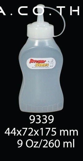 ขวดซอส 9 ออนซ์ ทรงเว้าข้าง สีใส 260 ml. ขนาด 44x72x175 mm. (1*72)