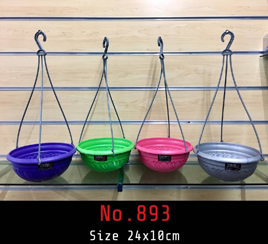 กระถางกลมขอบหยัก สีหวานเรนโบว์ แบบแขวน 23x112CM.  (1*144)