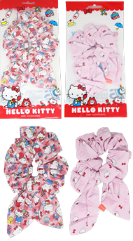 ยางรัดผม โดนัทมีหาง Hello Kitty คละลาย 1*12