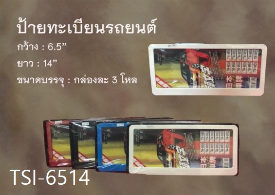 ป้ายทะเบียนรถยนต์ 6.5x14 นิ้ว คละสี (1*36)