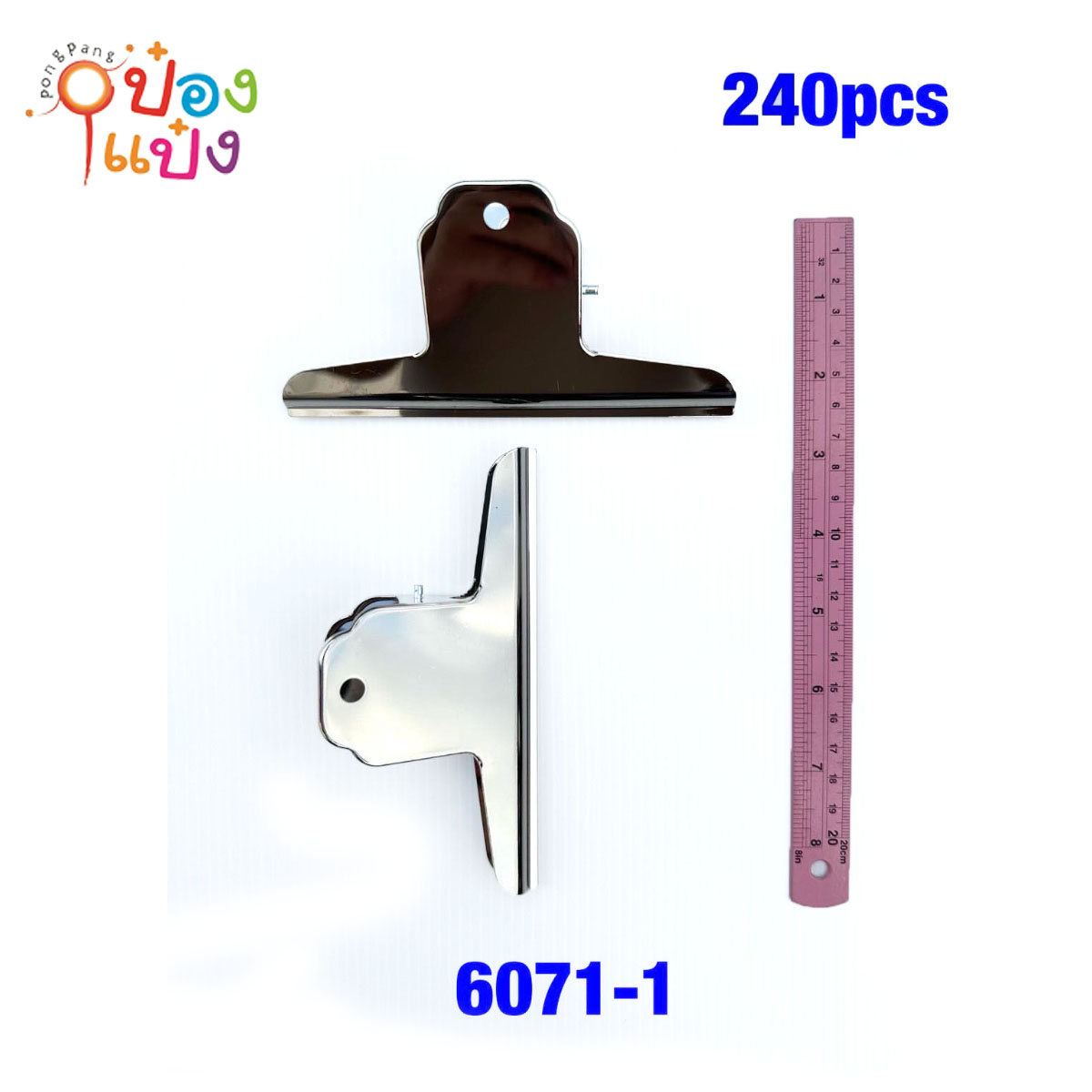 คริปหนีบกระดาษใหญ่ 1x2 สีเงิน  14.5x6.5CM 1*240 XTH6071-1
